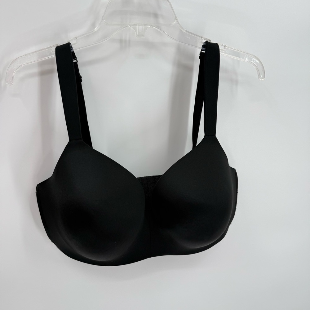 CACIQUE SIMPLY WIRE FREE TSHIRT BRA Size 38DDD Black Full Coverage Back Closure - Picture 6 of 6
